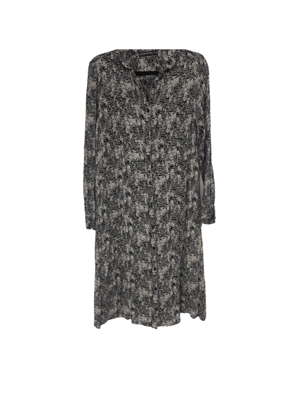 Antik batik s/38 black vitori shirt dress unique print printed black gray